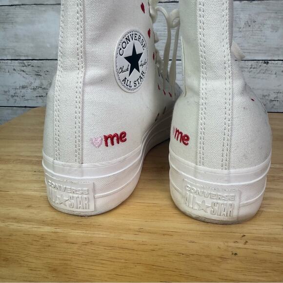 Converse Chuck Taylor Special Edition Lift Hearts Sneakers Size 10 - Picture 6 of 7